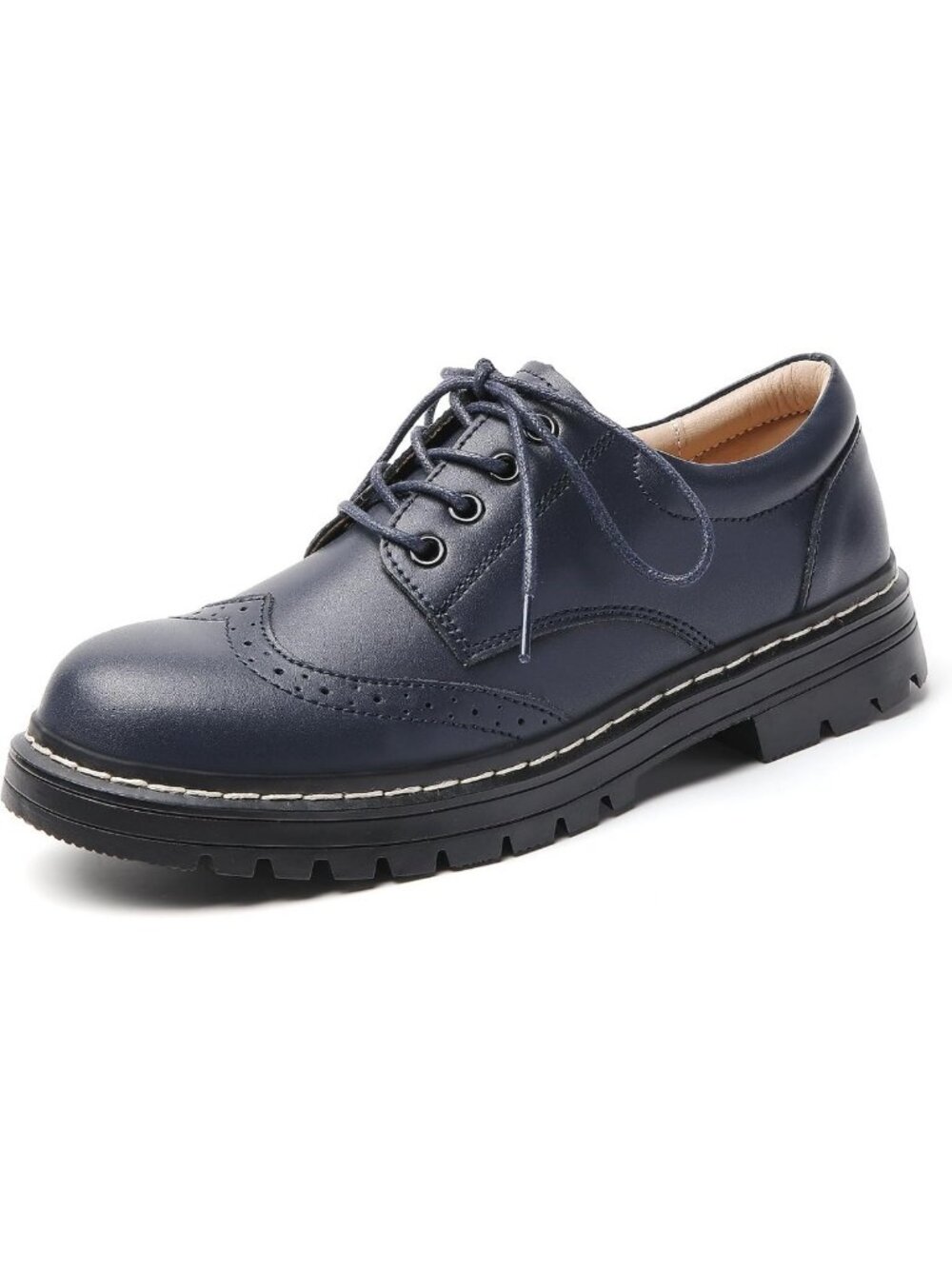 Stylish Women's Wingtip Oxford Shoes, Non-Slip Brogue Dress Shoes for School